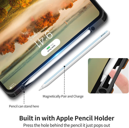 Case for Ipad Pro 12.9 2022 6Th/5Th/4Th/3Rd Generation 2021 2020 2018 with Pencil Holder Pocket Soft TPU Back Shockproof, Auto Sleep/Wake, Vegan Leather