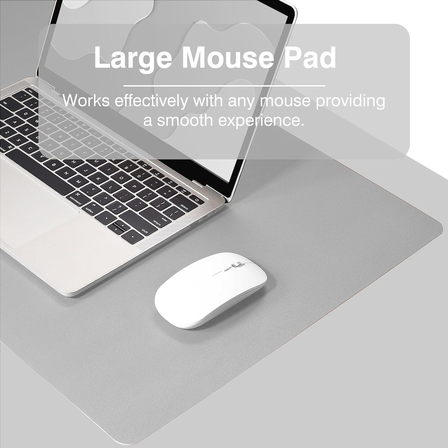 Dual Sided Desk Pad, Large Desk Mat, Waterproof Desk Blotter Protector Mouse Pad, Leather Desk Pad Large for Keyboard and Mouse (36" X 17", Gray/Sliver)