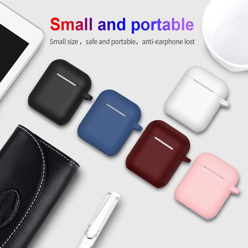 Silicone Case Compatible with Apple Airpods 1&2 Wireless and Wired Charging Case(Front LED Visible),Burgundy