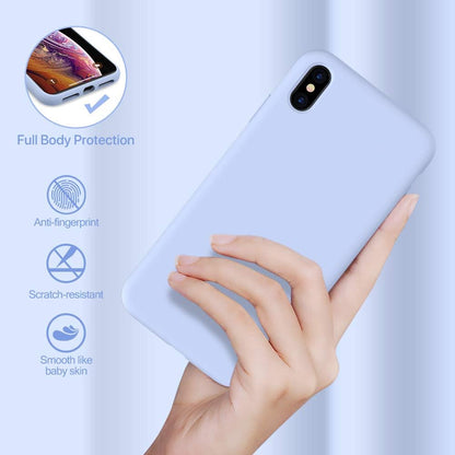 Liquid Silicone Case Compatible with Iphone Xs Max 6.5 Inch (2018), Gel Rubber Full Body Protection Shockproof Cover Case Drop Protection Case Purple