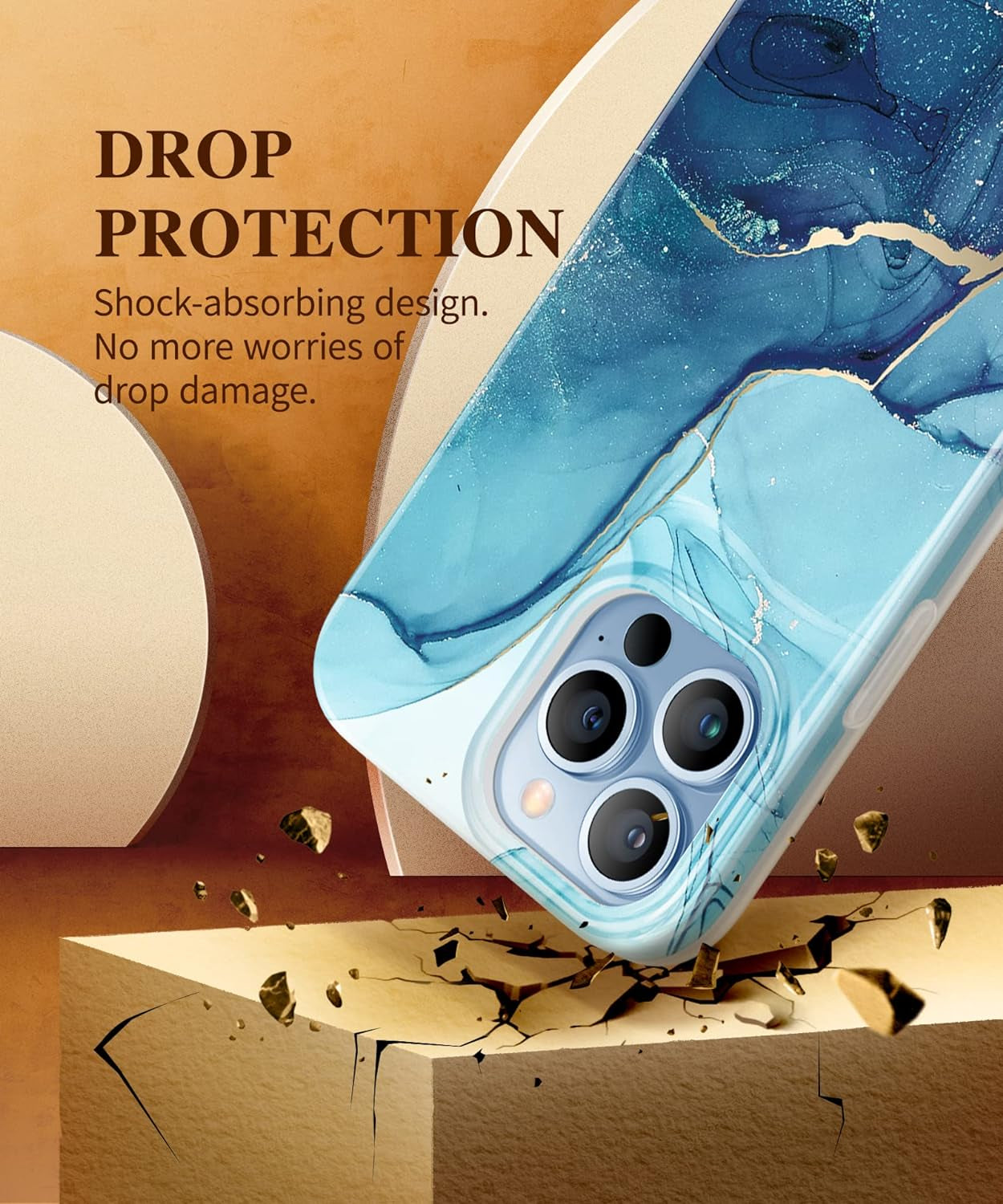 for Iphone 13 Pro Max Case, Marble Soft TPU Shockproof Protective Case, Ultra Slim Thin Glossy Stylish Phone Cover, 6.7" 2021 (Navy Blue)