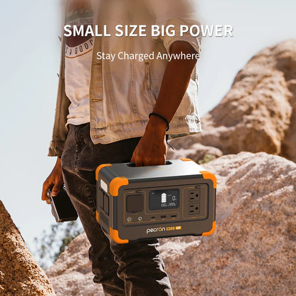 Pecron E300LFP Portable Power Station 600W 288Wh LiFePO4 Battery Solar Generator Power Bank Fast Charging for Home , RV, Camping