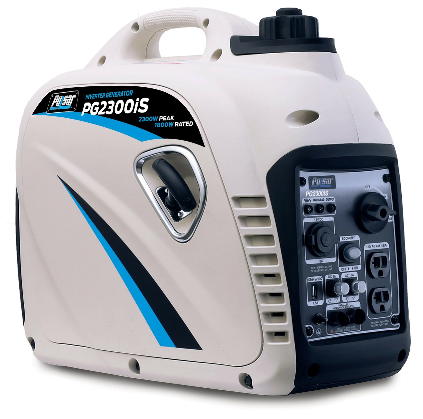 Pulsar 2,300W Portable Gas-Powered Quiet Inverter Generator with USB Port,