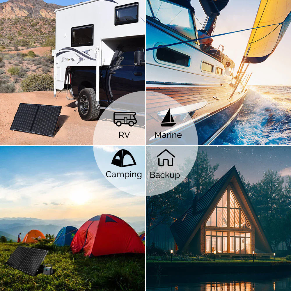 100W compact suitcase portable solar panel