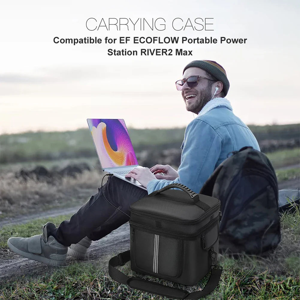 Portable Power Station Bag Waterproof Protective Case with Shoulder Strap & Handle for Ecoflow River 2 Pro & Ecoflow River 2 Max