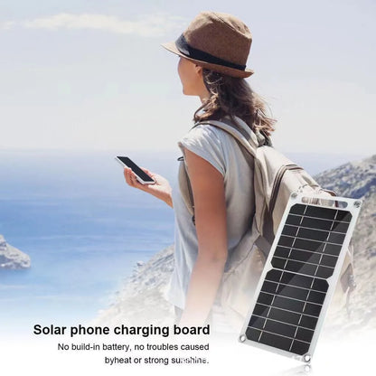 Solar Panel 30W  USB Type-C Waterproof Outdoor Hiking Camping Portable Battery Mobile Phone Charging Bank  Charging Panel  6.8V