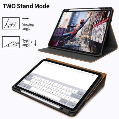 Case for Ipad Pro 12.9 2022 6Th/5Th/4Th/3Rd Generation 2021 2020 2018 with Pencil Holder Pocket Soft TPU Back Shockproof, Auto Sleep/Wake, Vegan Leather